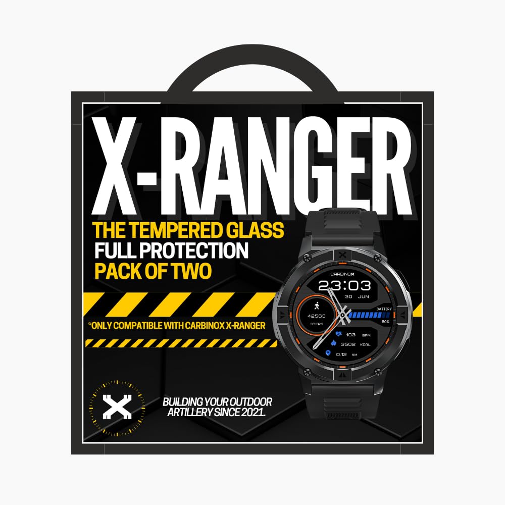 Carbinox Tempered Glass Screen Protector Compatible For X-Ranger Smart Watch - High Transparency, Anti Scratch, High Sensitivity